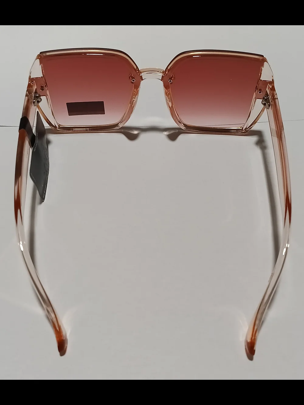 New Margaret Josephs Women's Geometric Square Sunglasses Clear Peach Pink Tint